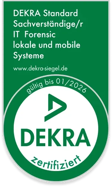 DEKRA-Zertifizierung Delta Forensik – IT-Sachverständiger